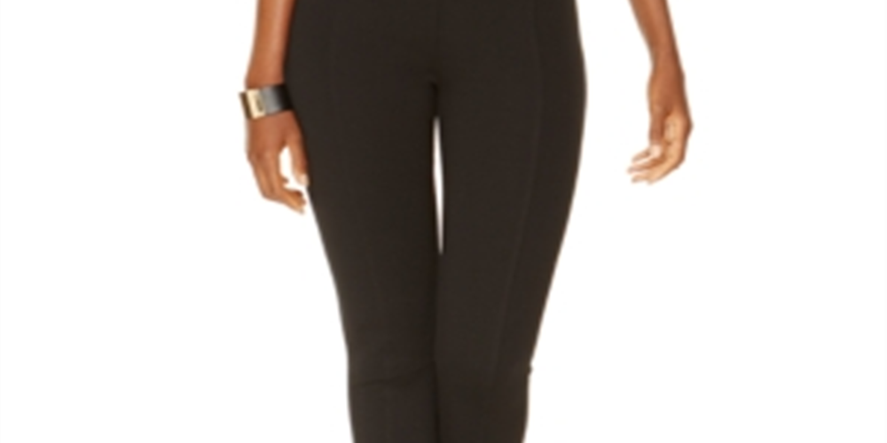 INC International Concepts Women's 2 Elastic Waist Stretch Pull on Leggings Pants Black Size 2