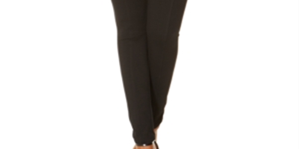 INC International Concepts Women's 2 Elastic Waist Stretch Pull on Leggings Pants Black Size 2