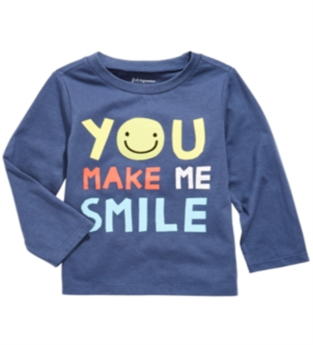 First Impressions Baby Boy's Smile Print Cotton T-Shirt Blue Size 12 Months