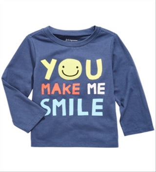 First Impressions Baby Boy's Smile Print Cotton T-Shirt Blue Size 12 Months