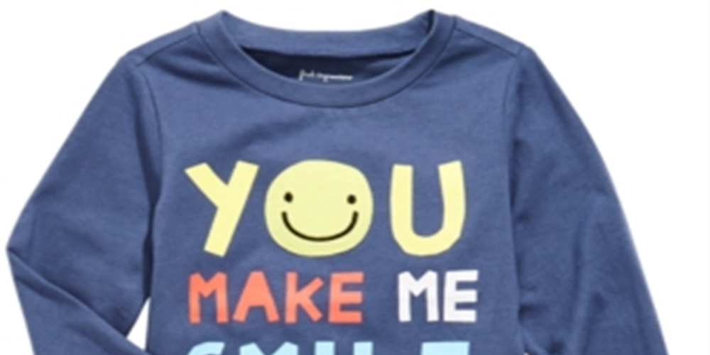 First Impressions Baby Boy's Smile Print Cotton T-Shirt Blue Size 12 Months