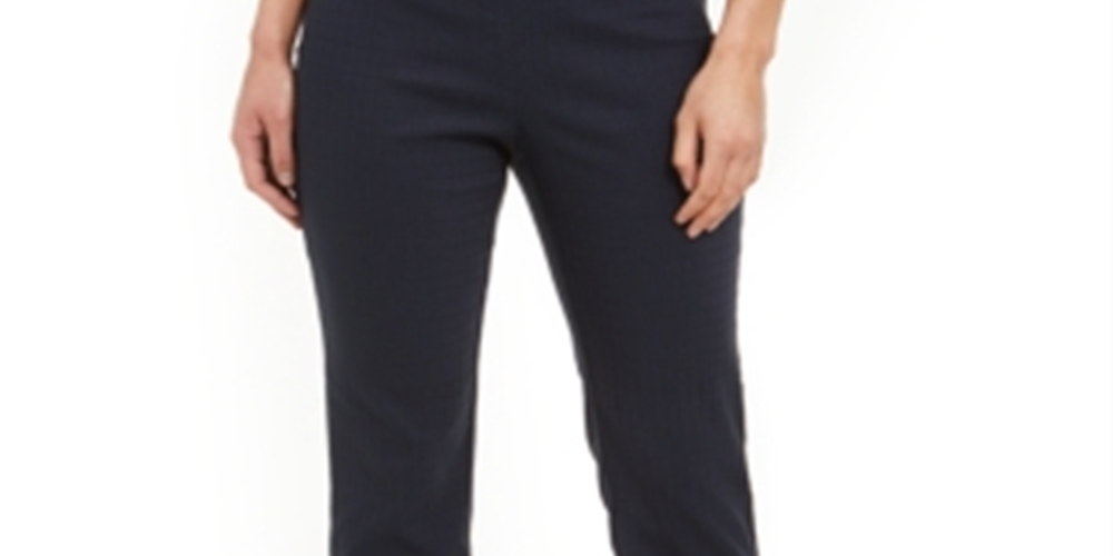 Charter Club Women's Jacquard Pull on Pants Blue Size 4