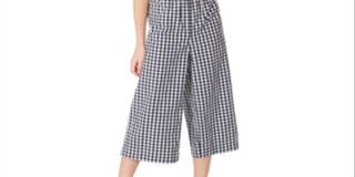 Charter Club Big Girl's Mommy & Me Gingham Jumpsuit Blue Size Medium