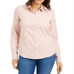 Charter Club Women's Button Down Cotton Corduroy Shirt Pink Size Petite L