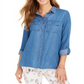 Charter Club Women's Denim Utility Shirt  Blue Size Small