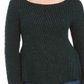 Style & CoWomen's Scalloped Hem Ribbed Knit Sweater Green Size XX-Large