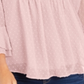 Charter Club Women's Double Ruffle Textured Pintuck Top Pink Size Small