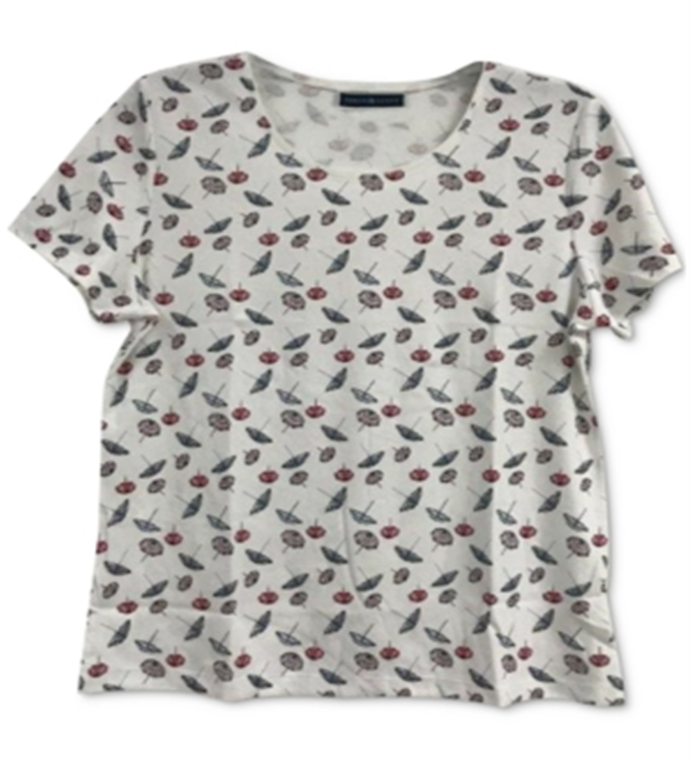 Karen Scott Women's Scoop Neck T-Shirt White Size X-Large