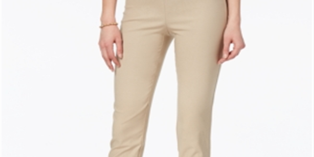 Charter Club Women's Chelsea Tummy Control Ankle Pants Brown Size 4 Petite