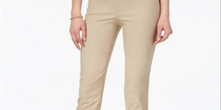 Charter Club Women's Chelsea Tummy Control Ankle Pants Brown Size 4 Petite