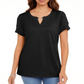 Karen Scott Women's Keyhole T-Shirt Black Size X-Large