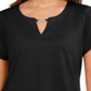 Karen Scott Women's Keyhole T-Shirt Black Size X-Large