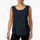 JM Collection Women's Scoop Neck Tank Top Blue Size Small