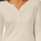 Karen Scott Women's Cotton Henley Top Brown Size Small