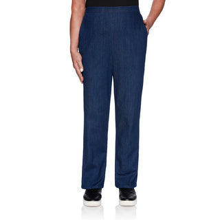 Alfred Dunner Women's Autumn Harvest Denim Pants Blue Size 12P