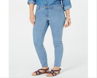 Charter Club Women's Bristol Skinny Ankle Jeans Light Blue Size 12