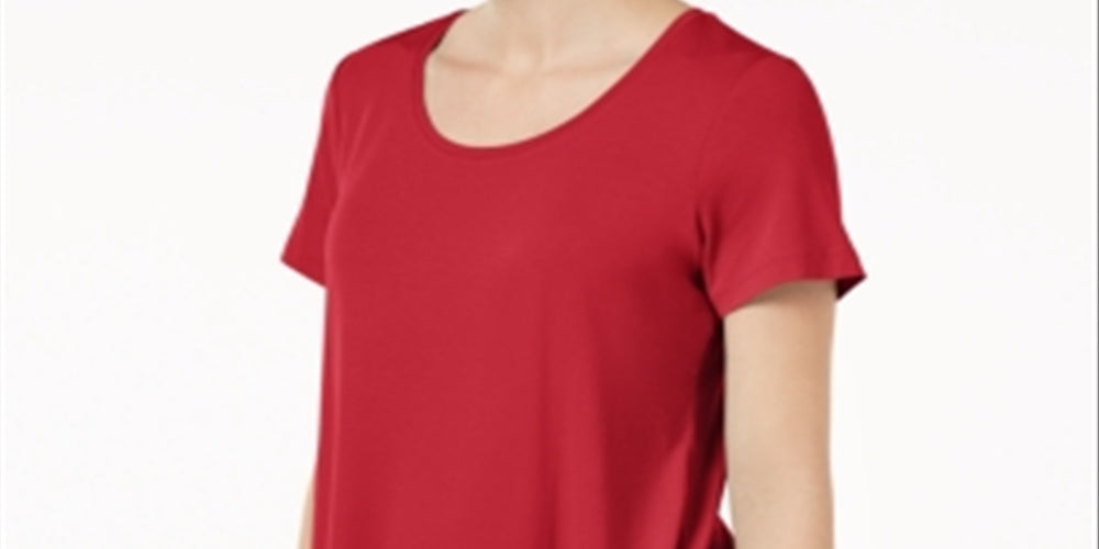 JM Collection Women's Shirttail Hem Top Green Size Petite L