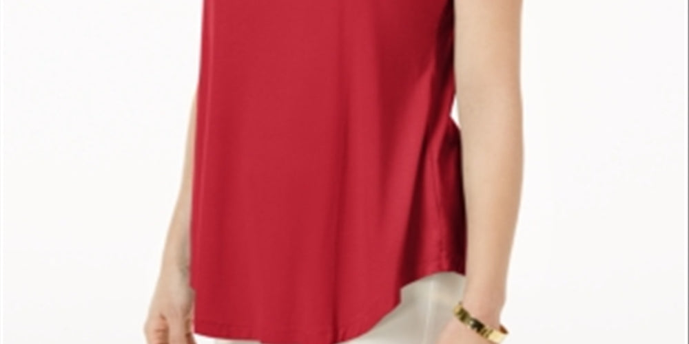 JM Collection Women's Shirttail Hem Top Green Size Petite L