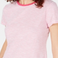 Maison Jules Women's Crewneck Ringer T-Shirt Pink Size X-Small