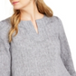 Charter Club Women's Frayed Hem Linen Top Gray Size X-Small