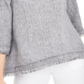 Charter Club Women's Frayed Hem Linen Top Gray Size X-Small