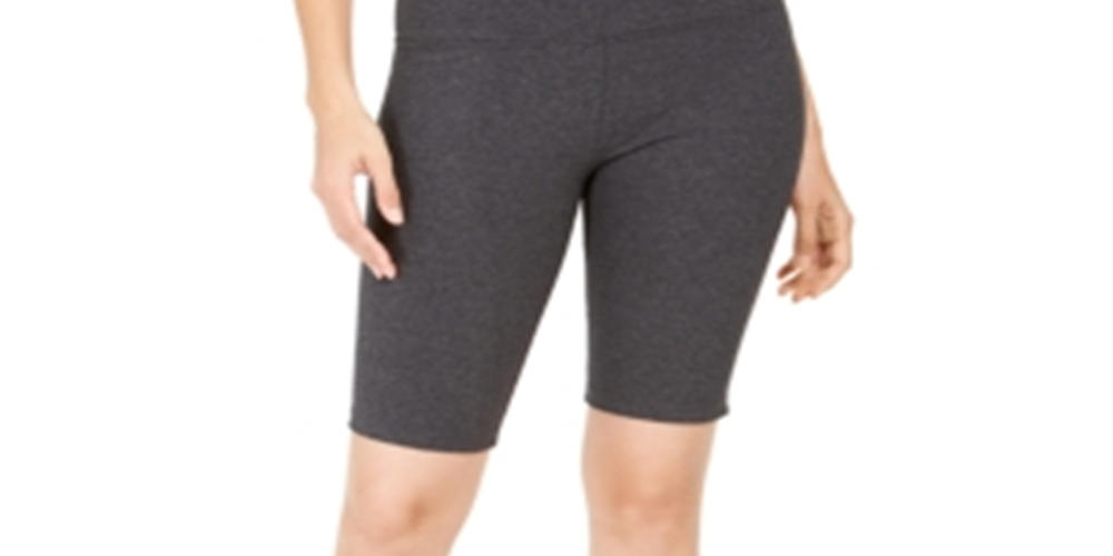 Style & CoWomen's Yoga Bike Shorts Grey Size X-Large