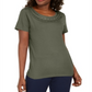 Karen Scott Women's Cotton Crochet Trim T-Shirt Green Size Small