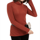 INC International Concepts Women's  Metallic Knit Turtleneck Sweater Brick  Size Petite Medium