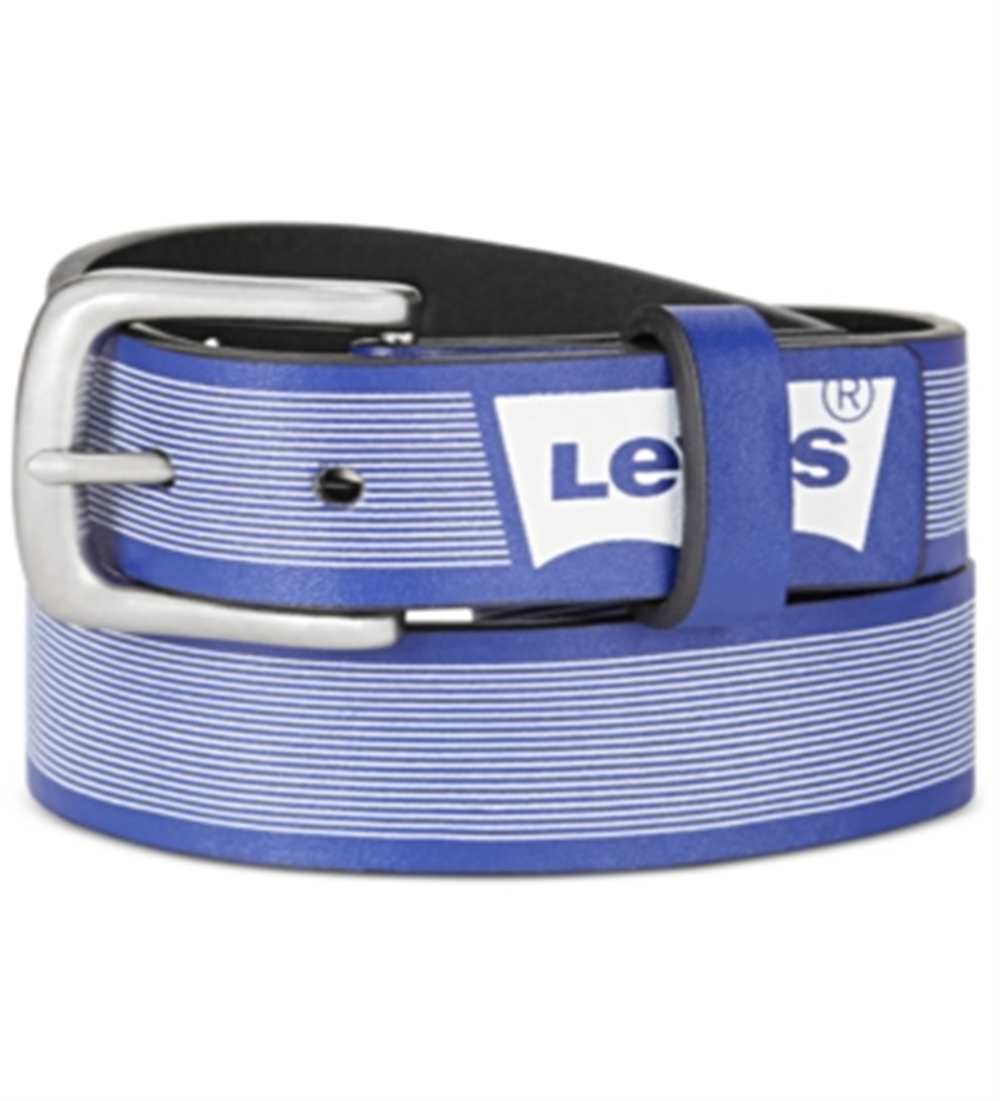 Levi's Big Boy's Striped Logo Reversible Belt Blue Size X-Large