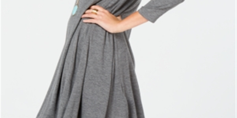 Style & CoWomen's Swing Dress Gray Size P