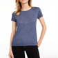 Maison Jules Women's Tie Back Solid T-Shirt  Blue Size Small