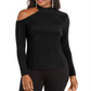 Thalia Sodi Women's Cold Shoulder Mock Neck Top Black Size  Small