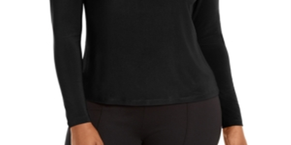 Thalia Sodi Women's Cold Shoulder Mock Neck Top Black Size  Small