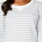 Karen Scott Women's Sport Zoe Sweatshirt White  Size X-Small