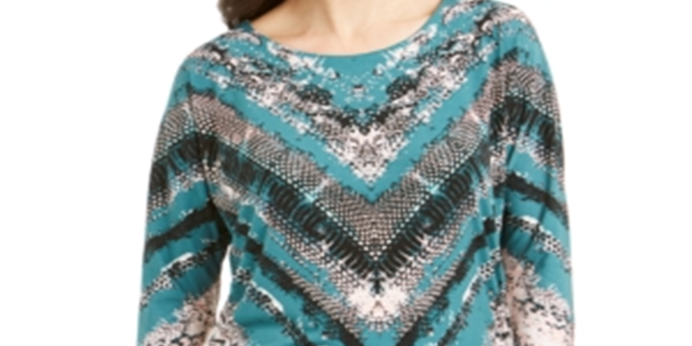 JM Collection Women's Embellished Dolman Top Green Size Small