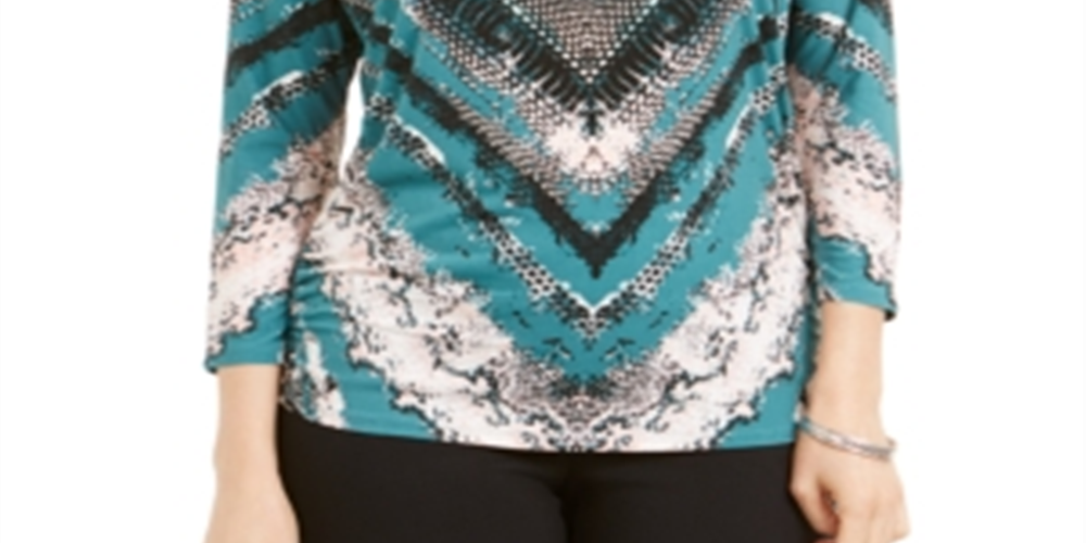 JM Collection Women's Embellished Dolman Top Green Size Small