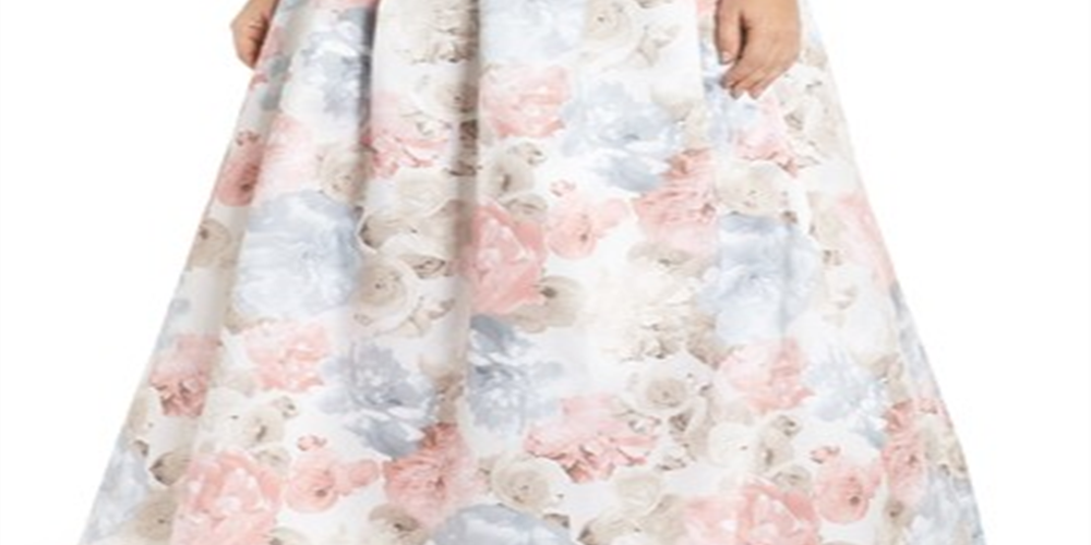 Morgan & Co Women's Trendy 2 Pc Floral Print Gown Orange Size 20W