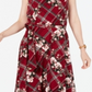 Charter Club Women's Belted Mixed Print Dress Red Size Large