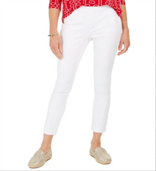 Charter Club Women's Chelsea Twill Tummy Control Cropped Pants White Size 12