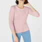 Maison Jules Women's 3/4 Sleeve Crew Neck T-Shirt Pink Size Large