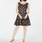 INC International Concepts Women's Sequined Lace Fit & Flare Dress Black Size 12