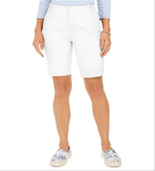 Charter Club Women's Bermuda Twill Shorts White Size 16