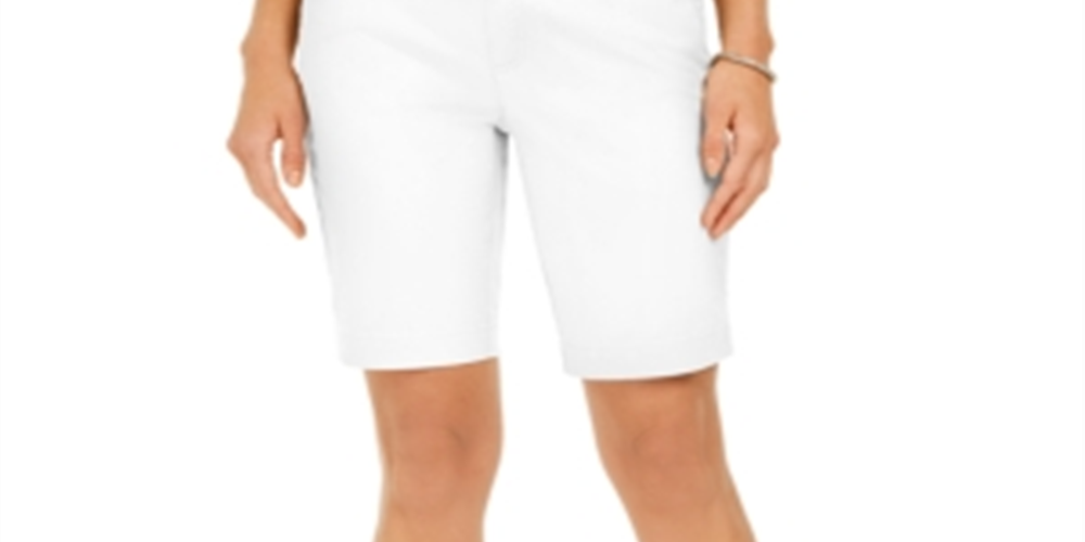 Charter Club Women's Bermuda Twill Shorts White Size 16