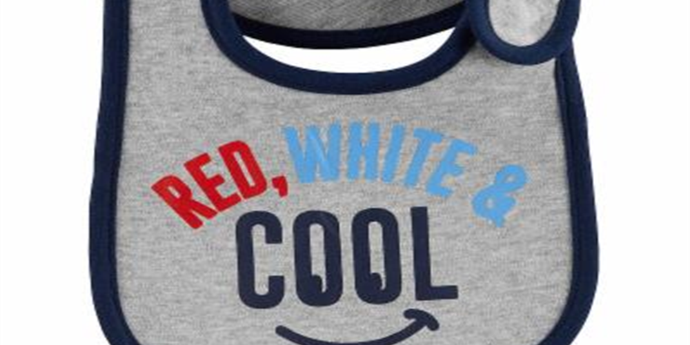 Carter's Baby Boy's & Girl's Holiday Cotton Bib Gray Size Regular