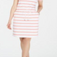 Charter Club Women's Striped Drawstring Dress White Combo Size Small