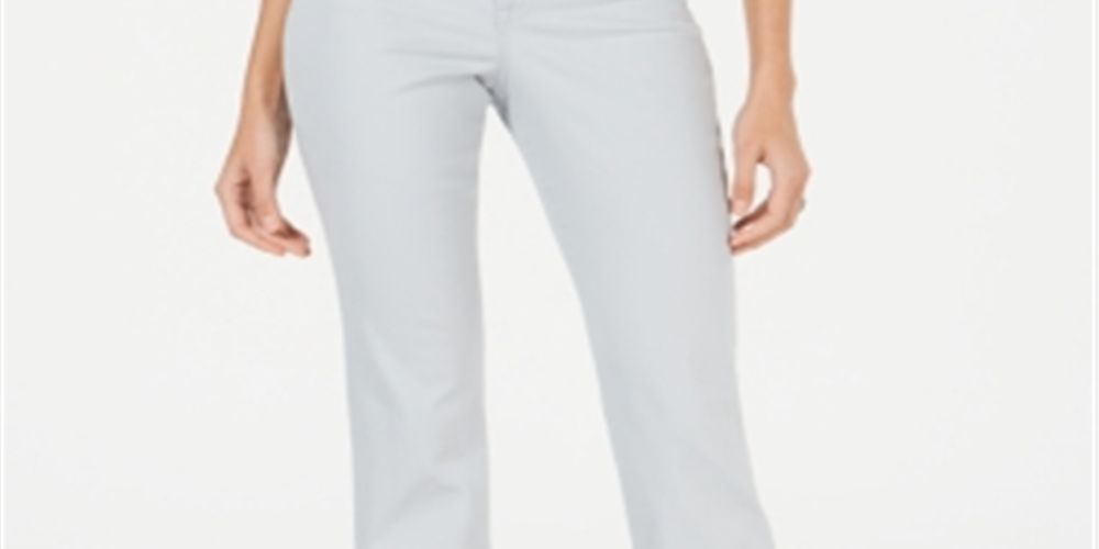 Style & Co Women's Tummy Control Straight Leg Jeans Gray Size10