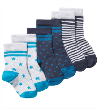 First Impressions Baby Boy's 3 Pk Printed Socks Blue Size 12-24 MOS