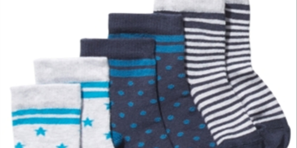 First Impressions Baby Boy's 3 Pk Printed Socks Blue Size 12-24 MOS