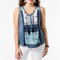 Style & Co Women's Embroidered Printed Top Blue Size PP