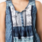 Style & Co Women's Embroidered Printed Top Blue Size PP